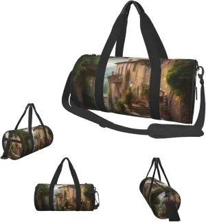 Gym Bags Small Italy Tuscan Duffel Bag Overnight Bag with Shoe Compartment Carryon Bag for Men Women