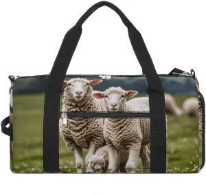 Gym Bags Small Lambs And Sheep Duffel Bag Overnight Bag with Shoe Compartment Carryon Bag for Men Women
