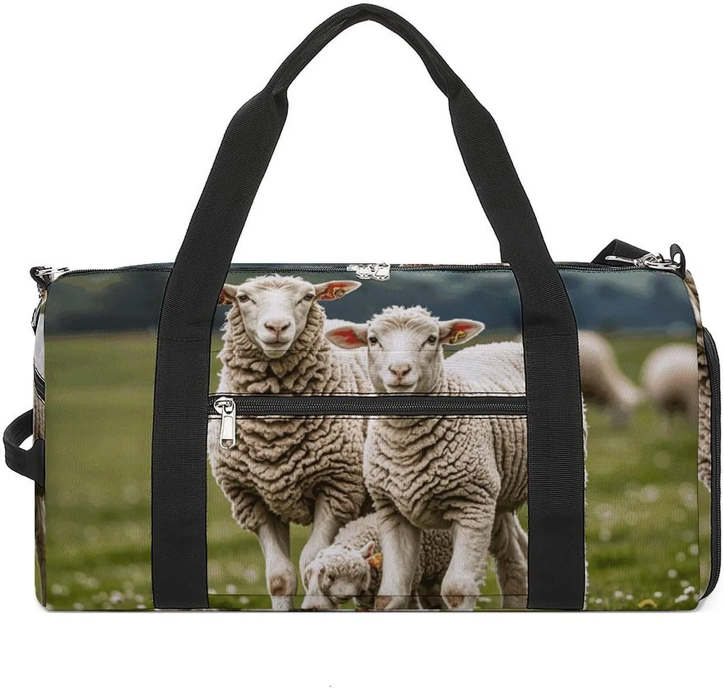 Gym Bags Small Lambs And Sheep Duffel Bag Overnight Bag with Shoe Compartment Carryon Bag for Men Women