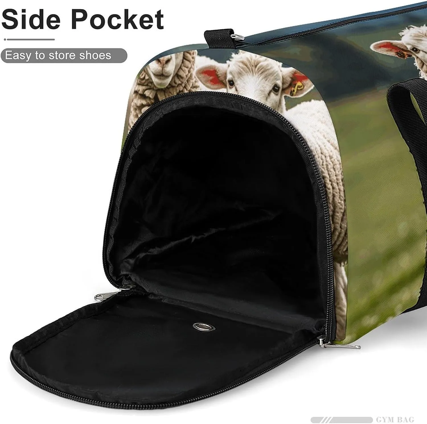 Gym Bags Small Lambs And Sheep Duffel Bag Overnight Bag with Shoe Compartment Carryon Bag for Men Women