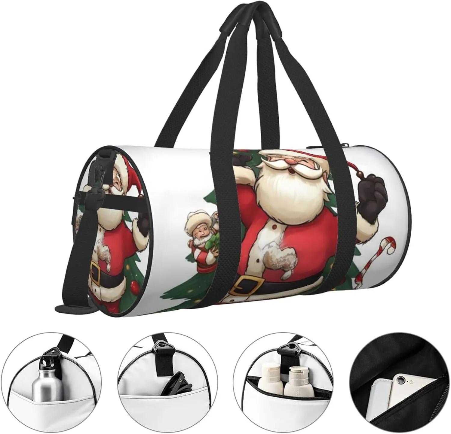 Gym Bags Small Merry Christmas Duffel Bag Overnight Bag with Shoe Compartment Carryon Bag for Men Women