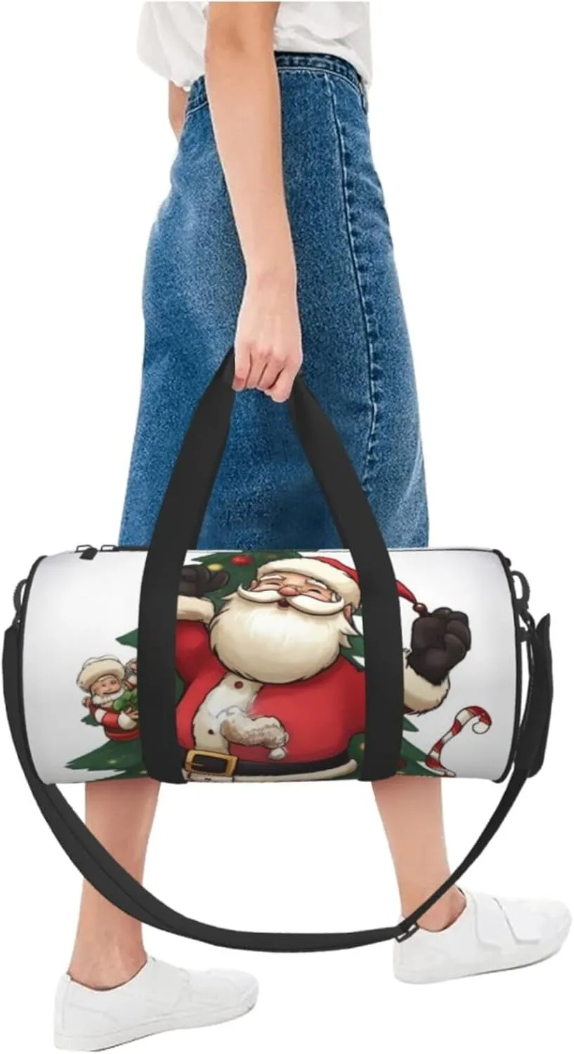 Gym Bags Small Merry Christmas Duffel Bag Overnight Bag with Shoe Compartment Carryon Bag for Men Women