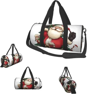 Gym Bags Small Merry Christmas Duffel Bag Overnight Bag with Shoe Compartment Carryon Bag for Men Women