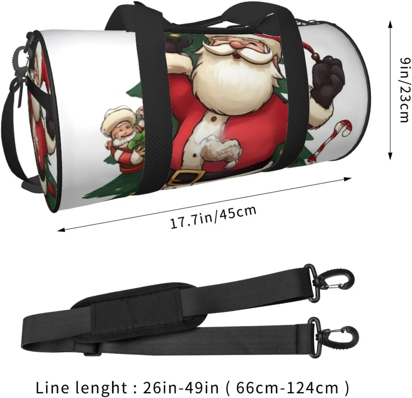 Gym Bags Small Merry Christmas Duffel Bag Overnight Bag with Shoe Compartment Carryon Bag for Men Women