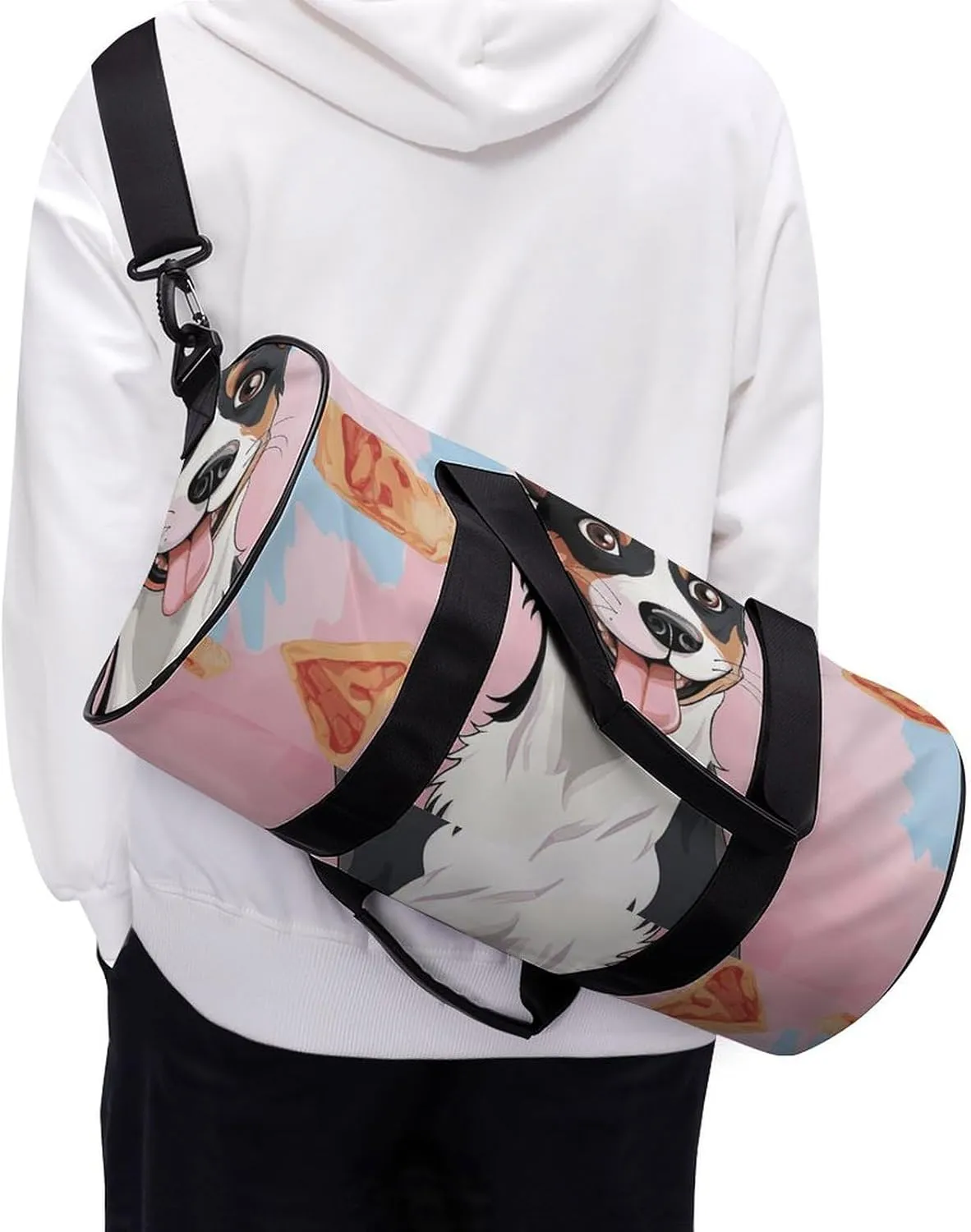 Gym Bags Small Rat Terrier Dog Duffel Bag Overnight Bag with Shoe Compartment Carryon Bag for Men Women