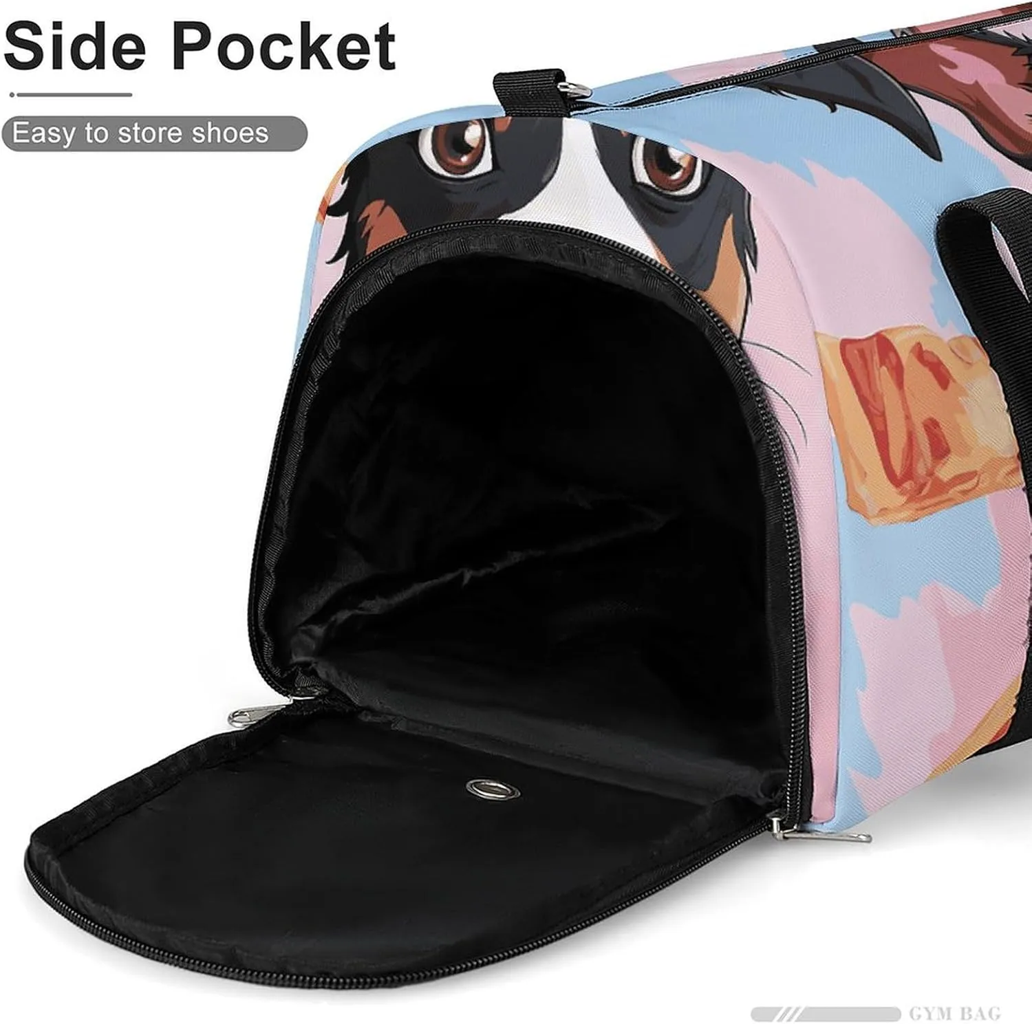 Gym Bags Small Rat Terrier Dog Duffel Bag Overnight Bag with Shoe Compartment Carryon Bag for Men Women