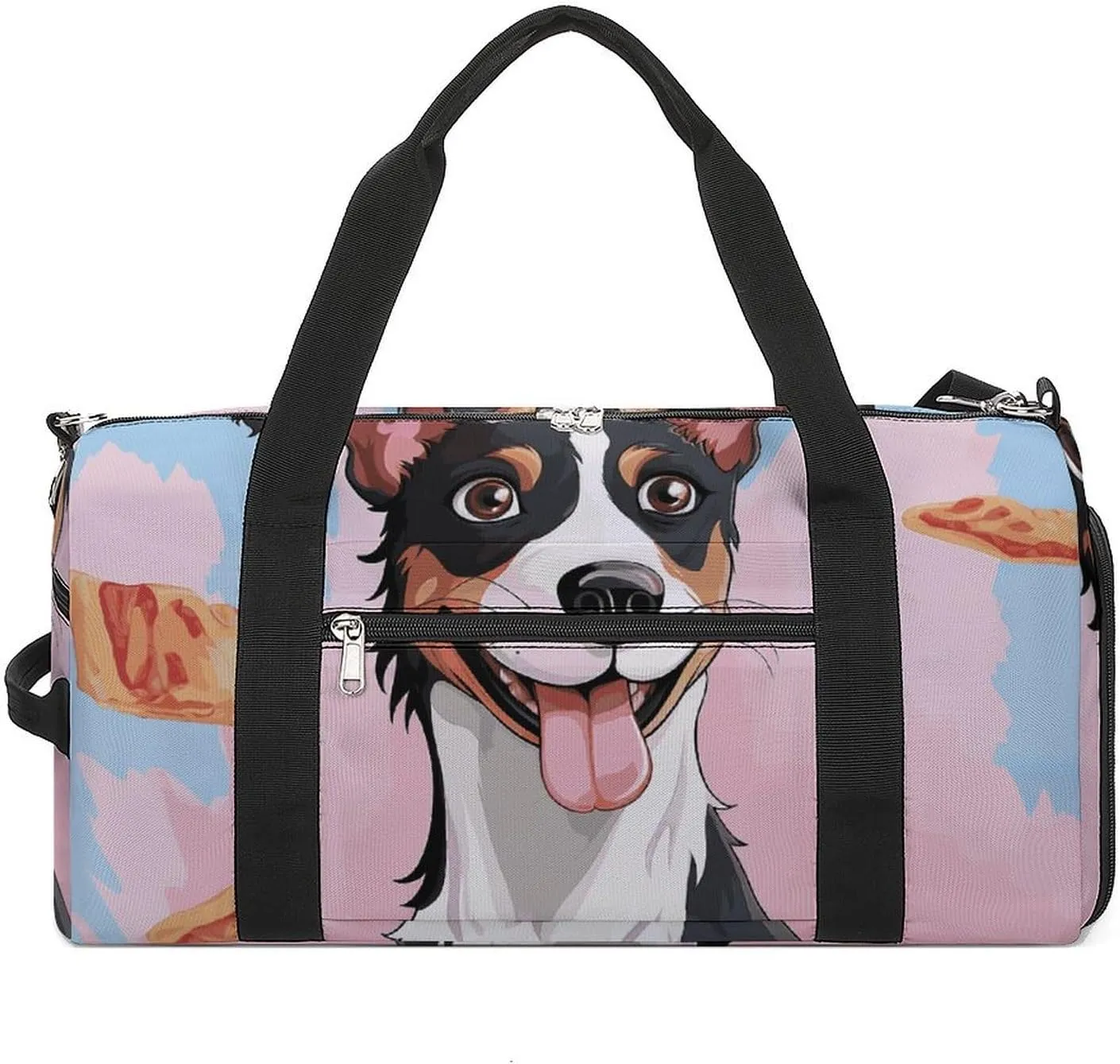 Gym Bags Small Rat Terrier Dog Duffel Bag Overnight Bag with Shoe Compartment Carryon Bag for Men Women