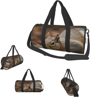 Gym Bags Small Squirrel Just Laying Duffel Bag Overnight Bag with Shoe Compartment Carryon Bag for Men Women