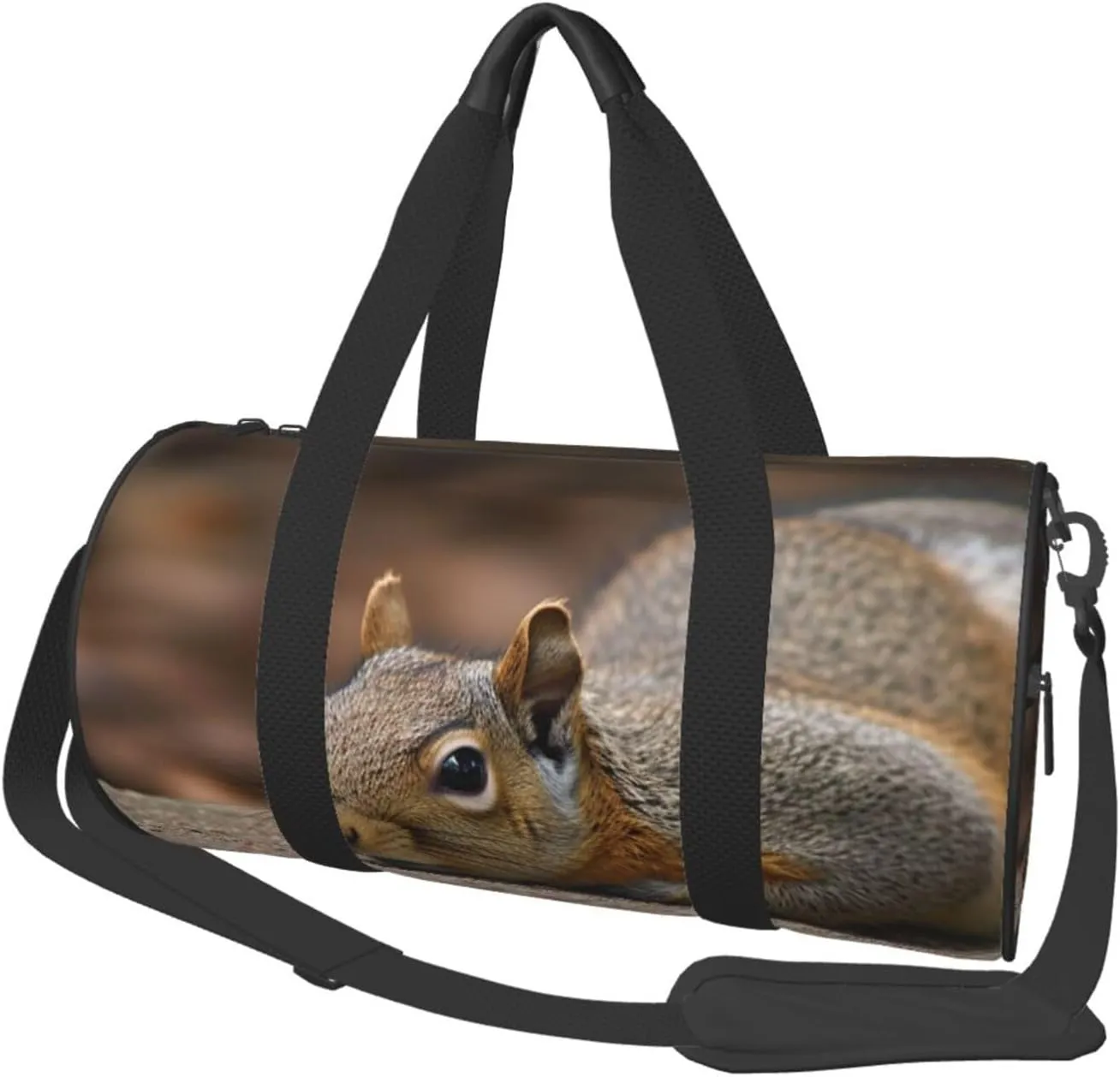 Gym Bags Small Squirrel Just Laying Duffel Bag Overnight Bag with Shoe Compartment Carryon Bag for Men Women