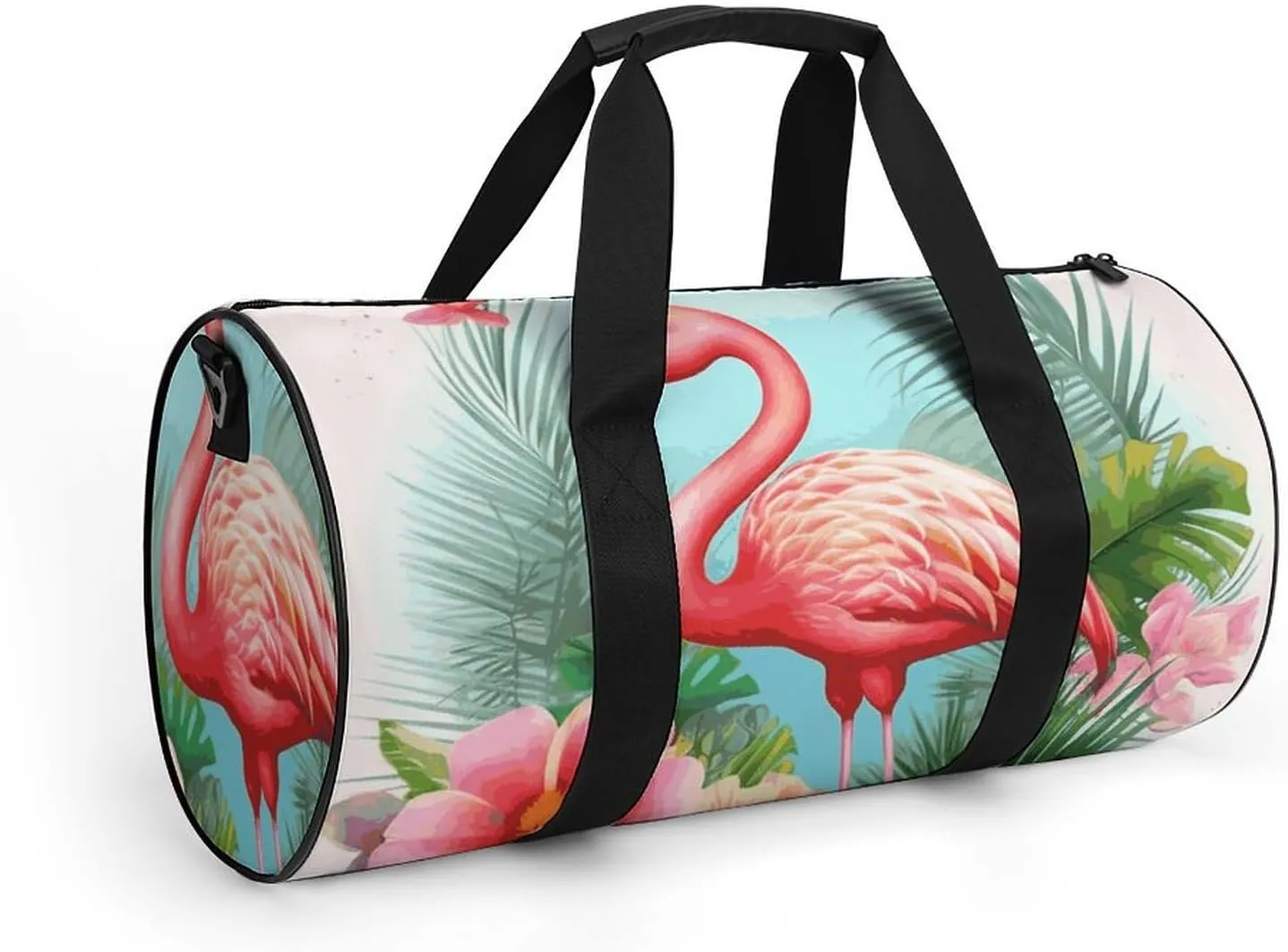 Gym Bags Small Tropical Flamingo Duffel Bag Overnight Bag with Shoe Compartment Carryon Bag for Men Women