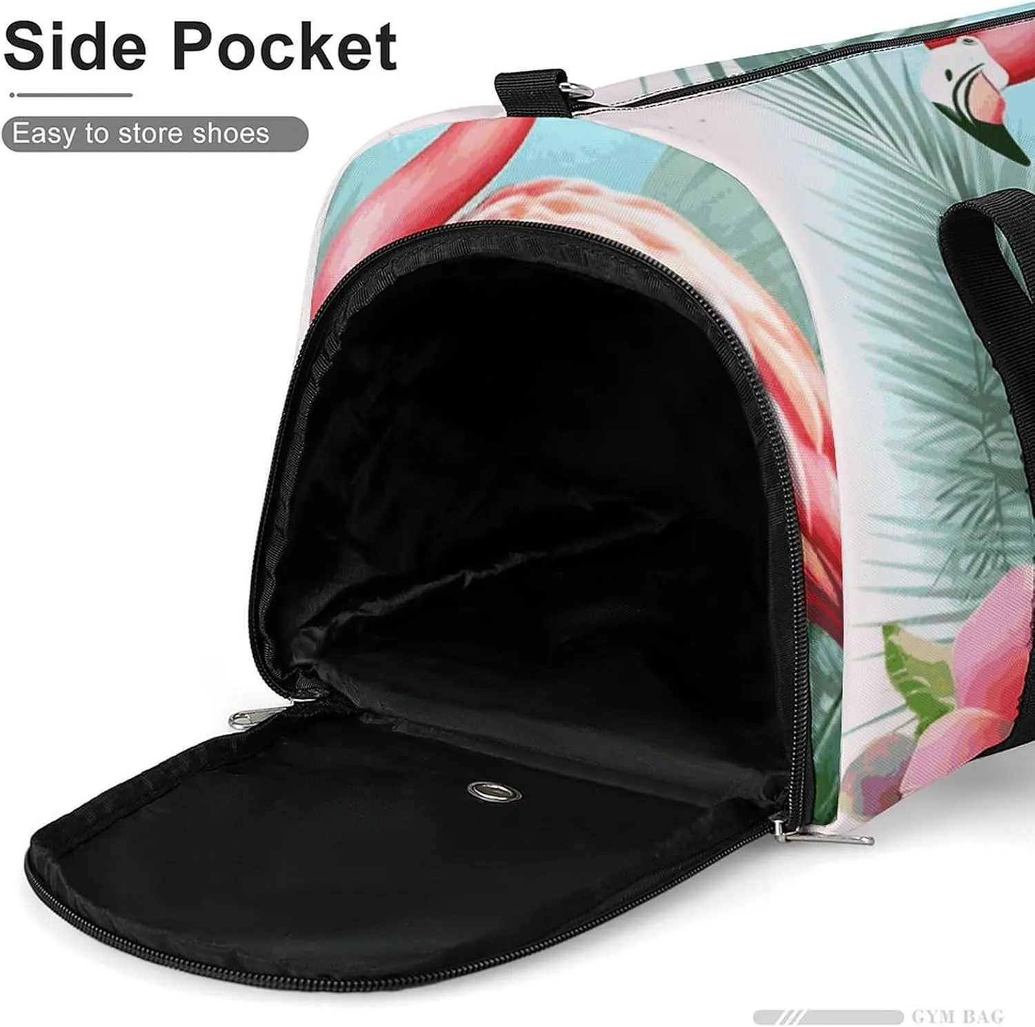 Gym Bags Small Tropical Flamingo Duffel Bag Overnight Bag with Shoe Compartment Carryon Bag for Men Women