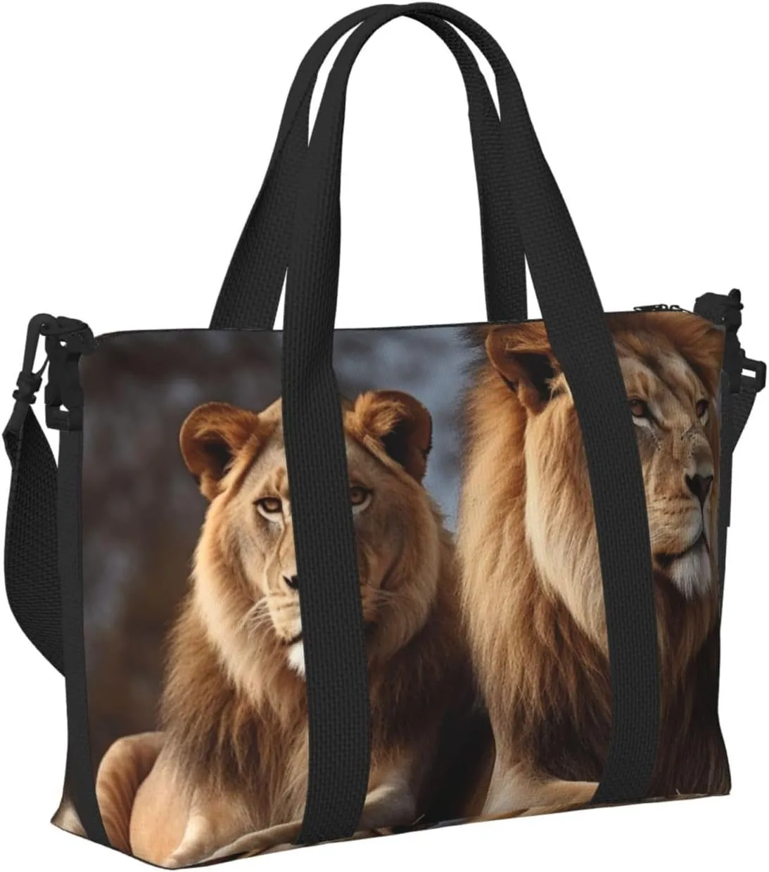 Gym Bags Small Two lions Duffel Bag Overnight Bag with Shoe Compartment Carryon Bag for Men Women