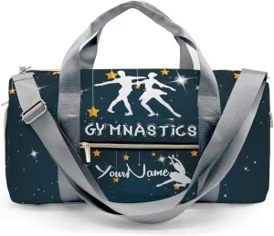 Gymnastics Star Starry Waterproof Duffel Bag Adjustable Shoulder Strap Perform Training Travel Bag for Boys Girls Teens Women Men