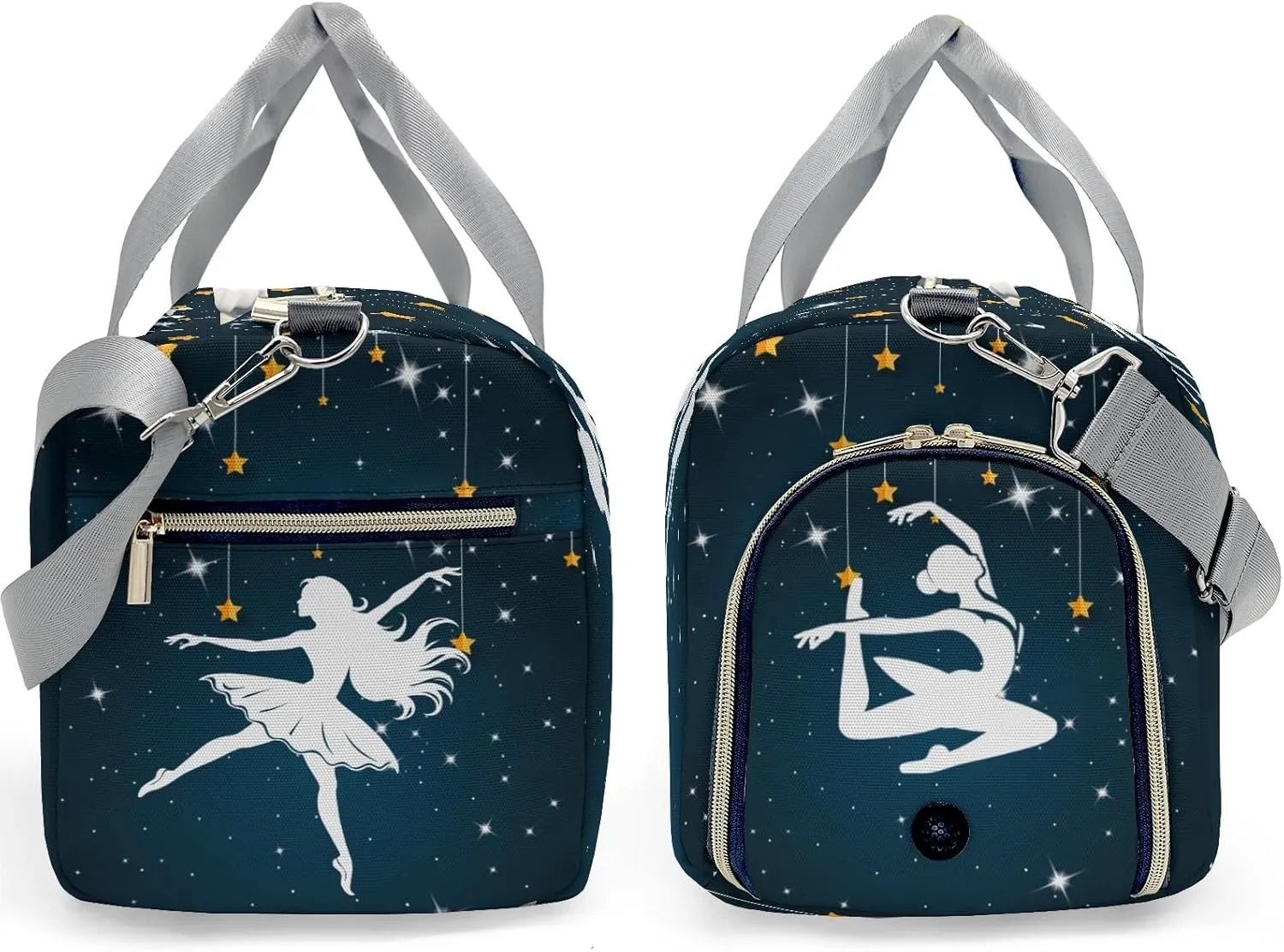 Gymnastics Star Starry Waterproof Duffel Bag Adjustable Shoulder Strap Perform Training Travel Bag for Boys Girls Teens Women Men
