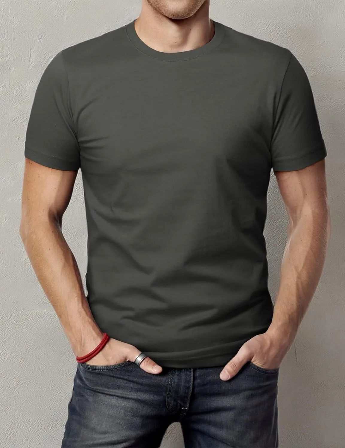 H2H Mens Casual Slim Fit Short Sleeve T-Shirts Soft Lightweight V-Neck/Crew-Neck Size XS to 3XL
