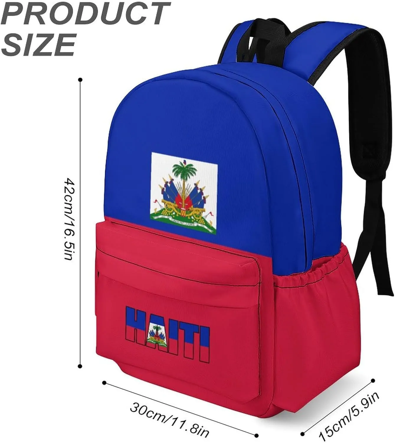 Haiti Flag Backpacks Large Capacity Daypack Shoulder Bag Lightweight Laptop Bags Travel Hiking Camping for Men Women 2025