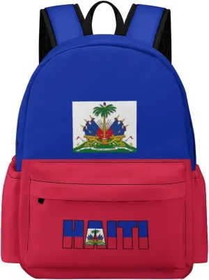 Haiti Flag Backpacks Large Capacity Daypack Shoulder Bag Lightweight Laptop Bags Travel Hiking Camping for Men Women 2025