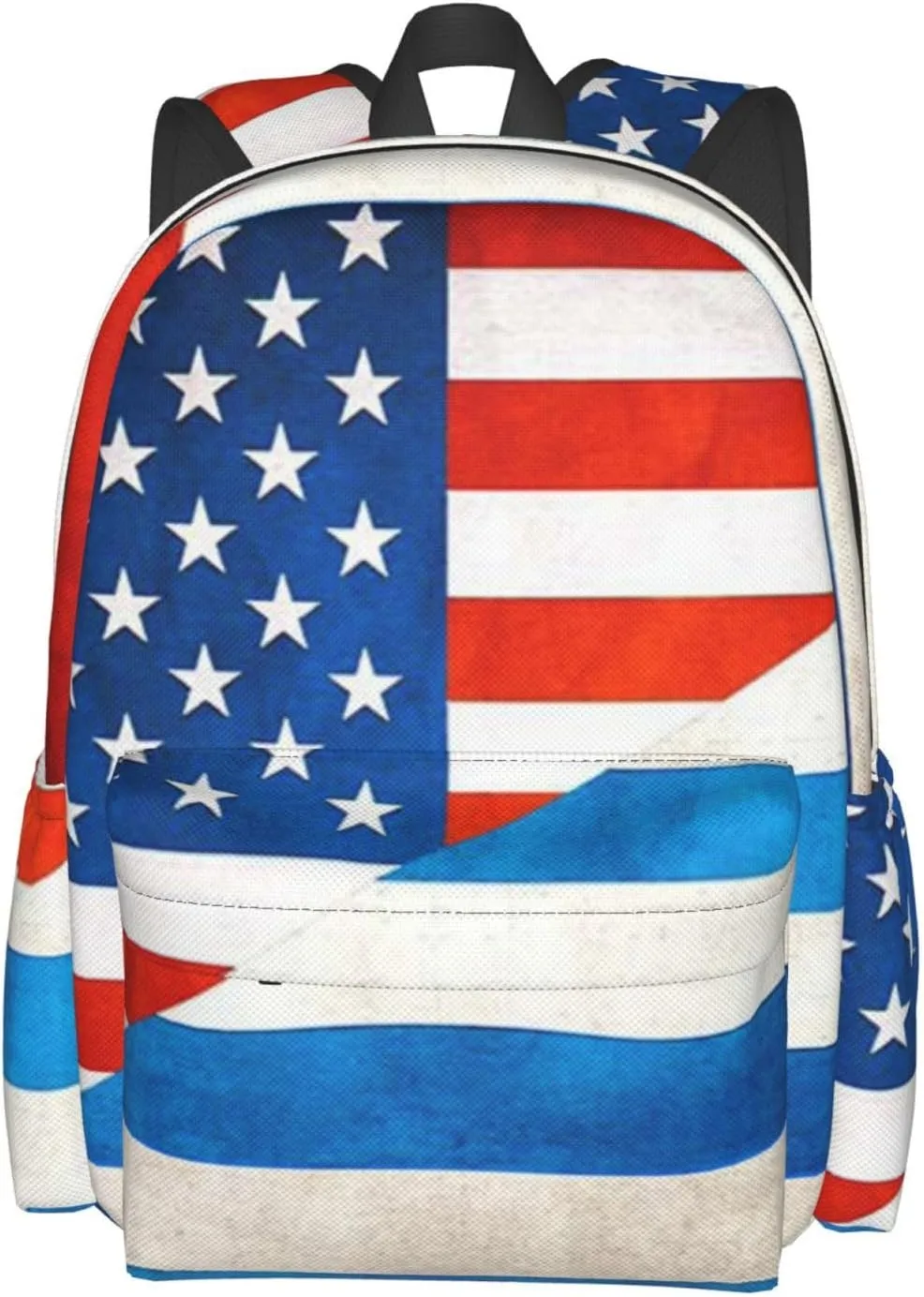 Half Greek Half American Flag Backpack Large Capacity Backpack Lightweight Double Shoulder Bag For Women Men Travel