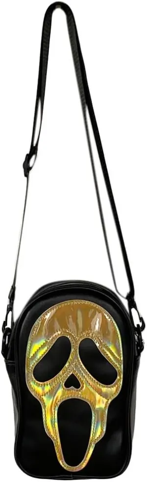 Halloween Crossbody Bag Reflective Ghost Face Purse for Women Men Halloween Accessories