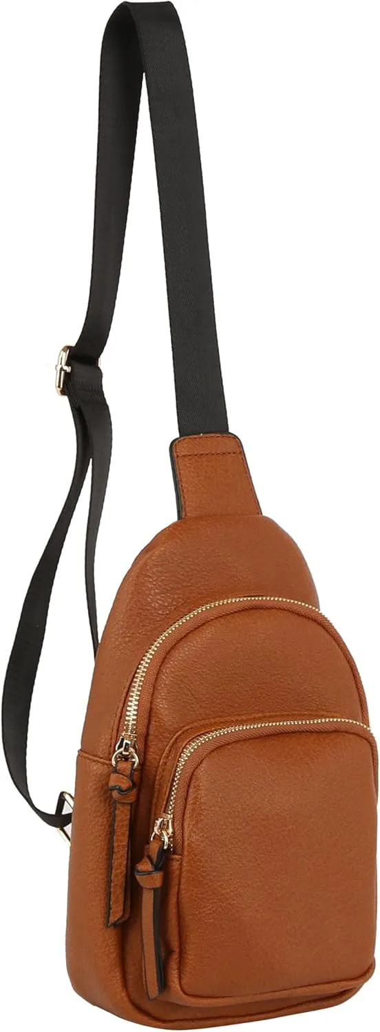 Handbag Republic Chic Simplicity PU Leather Crossbody Chest Bag with Adjustable Strap and Zipper Closure for Women