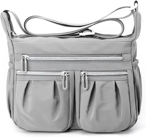 Handbags for Womens Nylon Zipper Tote Bag Capacity Satchel Bags Crossbody Casual Travel Roomy Messenger Bags