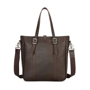 Handmade Vintage Business Zipper Genuine Leather Unisex Messenger Bag