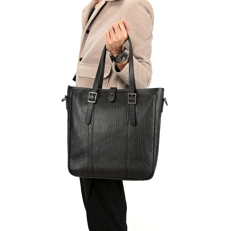 Handmade Vintage Business Zipper Genuine Leather Unisex Messenger Bag