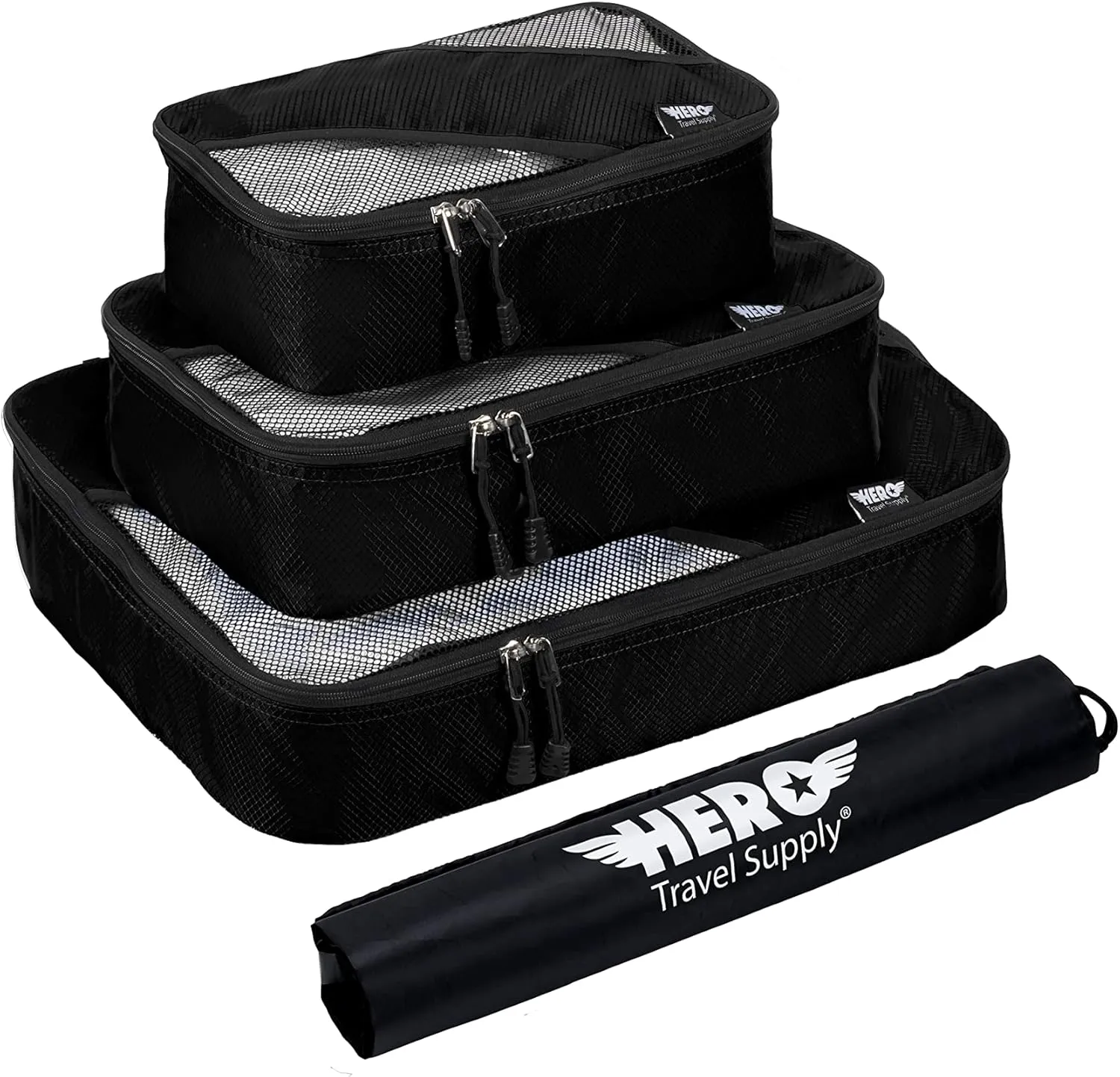 HERO Packing Cubes (3 Set) for Carry On Luggage with Bonus Laundry Bag