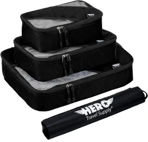 HERO Packing Cubes (3 Set) for Carry On Luggage with Bonus Laundry Bag