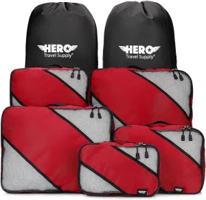 HERO Packing Cubes (5 Set) Luggage Organizers with 2 Laundry Bags