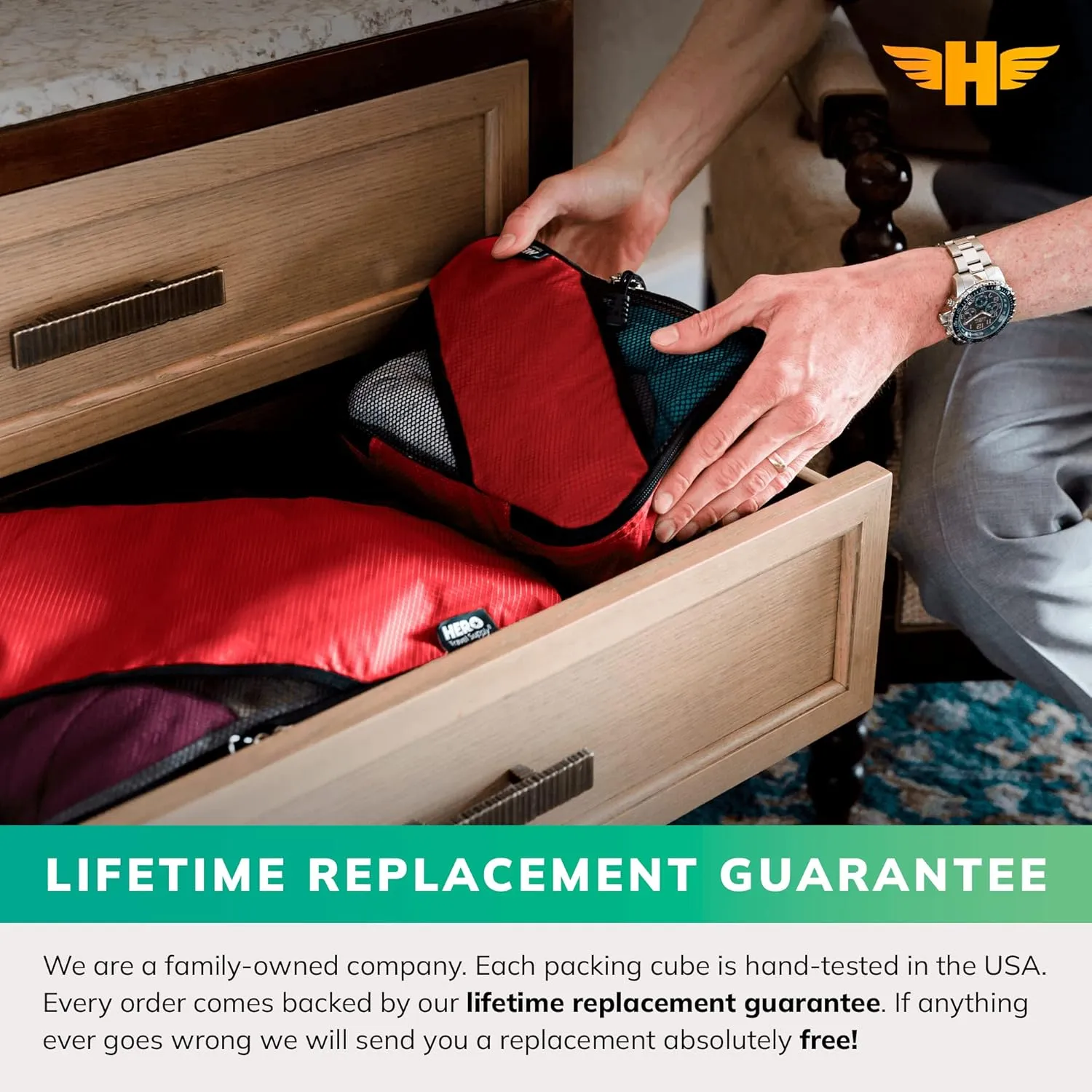 HERO Packing Cubes (5 Set) Luggage Organizers with 2 Laundry Bags