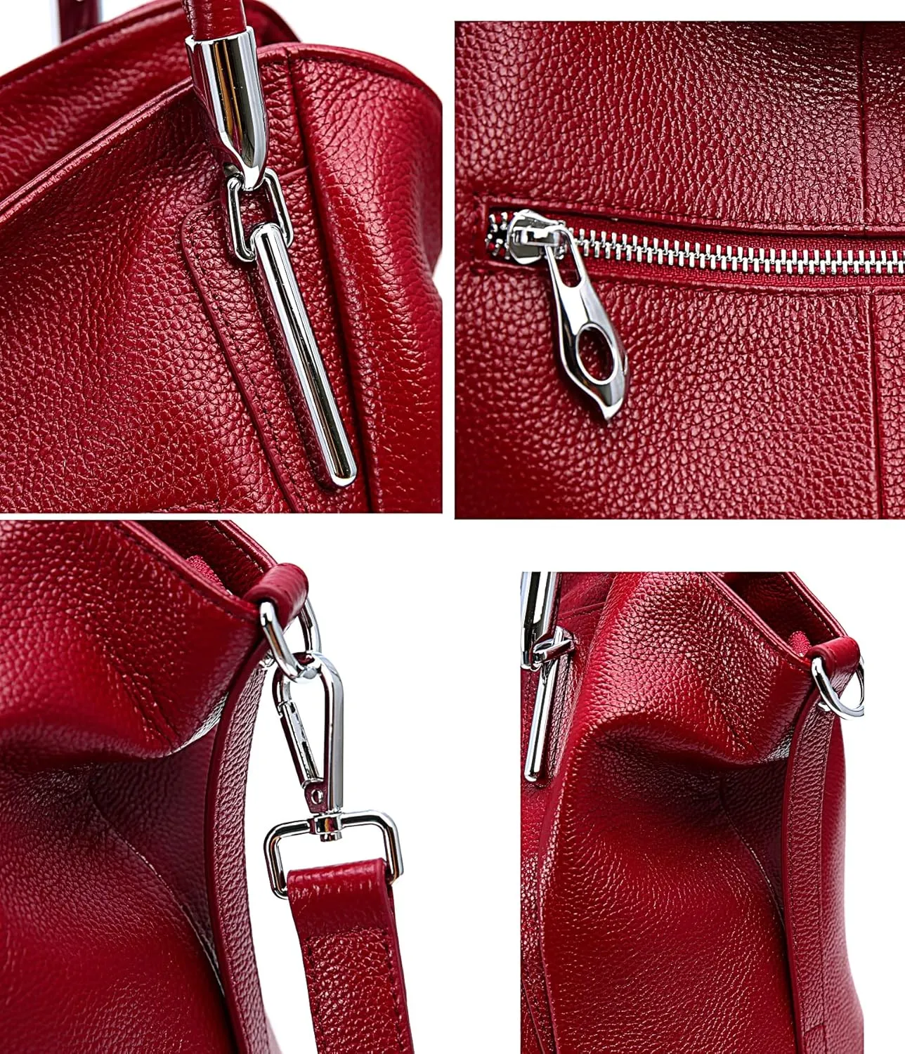 HESHE Leather Purses for Women Designer Handbags Hobo Crossbody Shoulder Bag Satchel Handbag Work Tote Bags