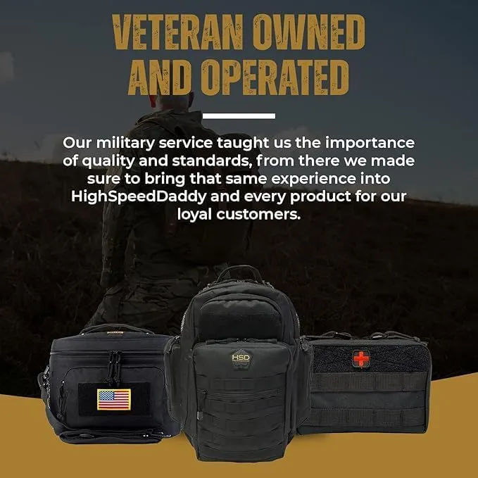 HighSpeedDaddy Tactical Lunch Box for Men & Women- Military Grade Large Insulated Lunch Bag - 11”x 9”x 8” (15L) Cooler Bag - Reusable, Portable and Water Resistant - for Work, Travel & Picnic