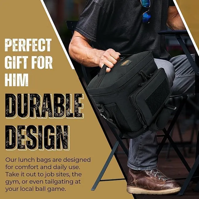 HighSpeedDaddy Tactical Lunch Box for Men & Women- Military Grade Large Insulated Lunch Bag - 11”x 9”x 8” (15L) Cooler Bag - Reusable, Portable and Water Resistant - for Work, Travel & Picnic