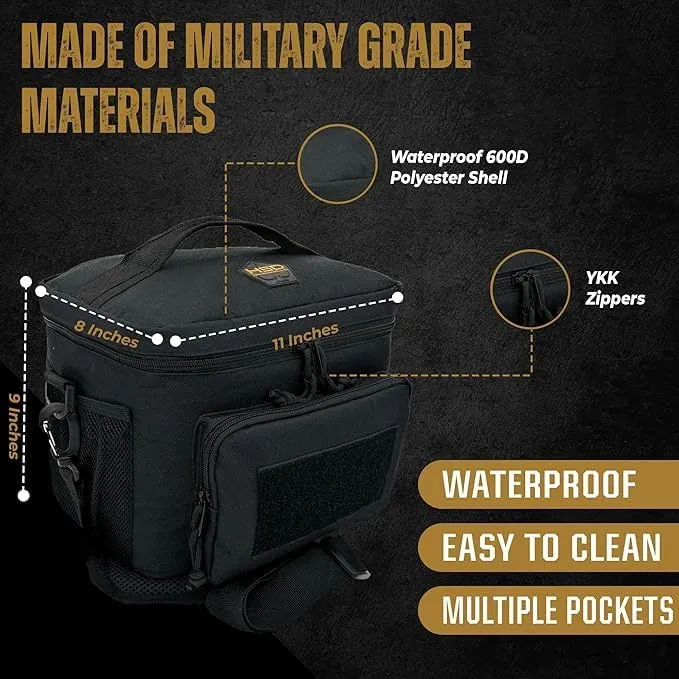 HighSpeedDaddy Tactical Lunch Box for Men & Women- Military Grade Large Insulated Lunch Bag - 11”x 9”x 8” (15L) Cooler Bag - Reusable, Portable and Water Resistant - for Work, Travel & Picnic