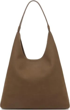 Hobo Bags for Women, Slouchy Handbag Vegan Leather Shoulder Purse 2pcs Work Tote