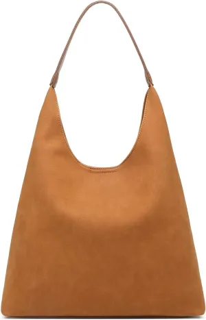 Hobo Bags for Women, Slouchy Handbag Vegan Leather Shoulder Purse 2pcs Work Tote