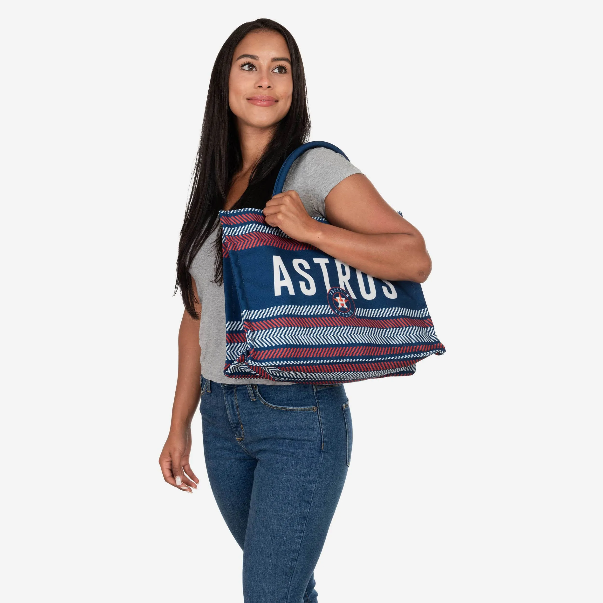 Houston Astros Stitch Pattern Canvas Tote Bag