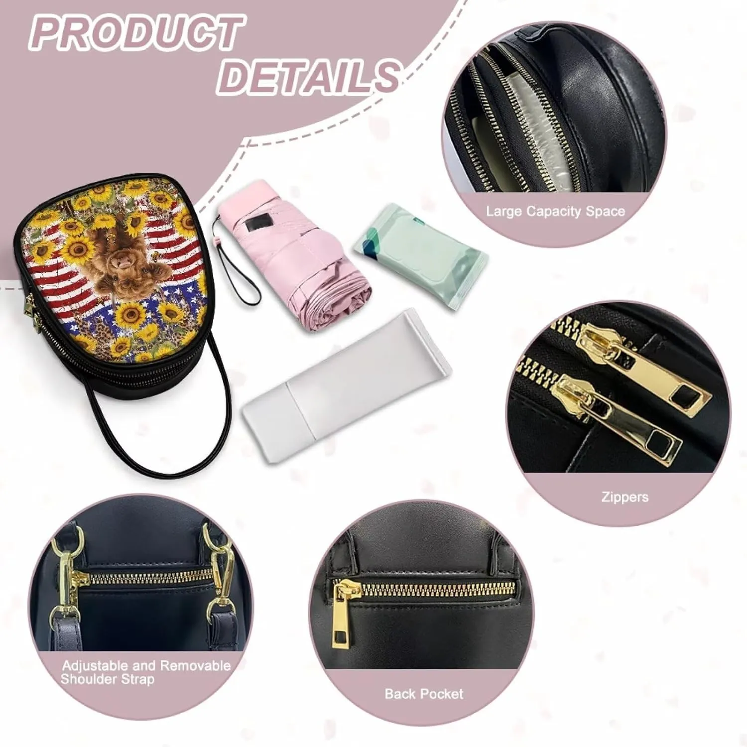 HUGS IDEA Small Crossbody Phone Bag for Women Quilted Purse Leather Cell Phone Cross Body Wallet