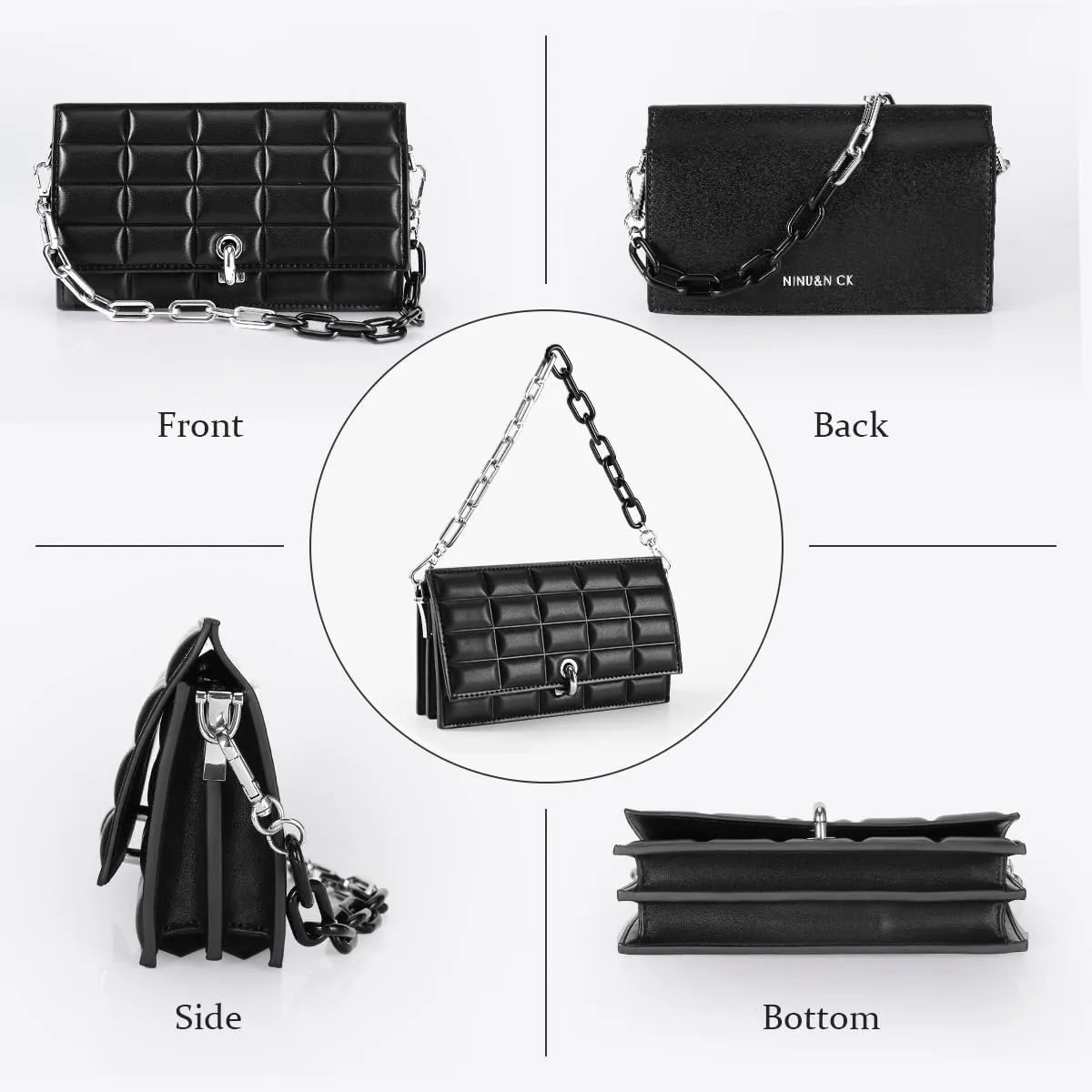 HUYAOPT Cross Body Bag, Small Leather Clutch Purses