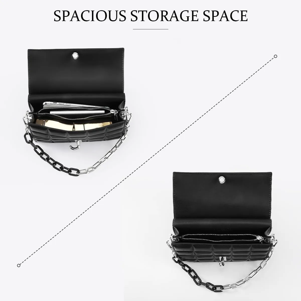 HUYAOPT Cross Body Bag, Small Leather Clutch Purses