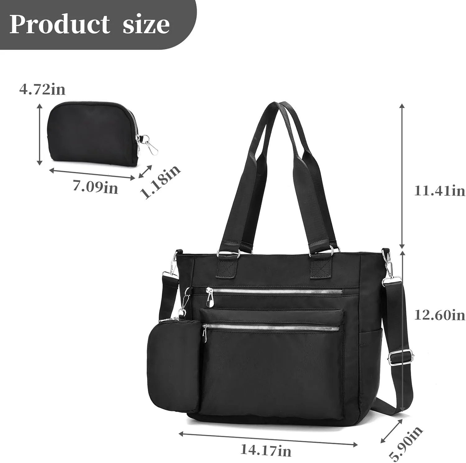 I IHAYNER Laptop Tote Bag for Women 15.6 Inch Waterproof Canvas Work Bag Business Briefcase Computer Bags for Travel