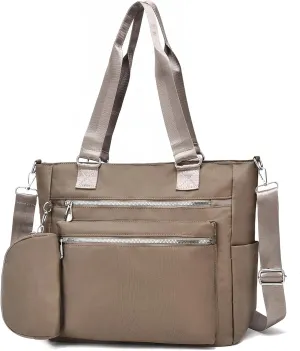 I IHAYNER Laptop Tote Bag for Women 15.6 Inch Waterproof Canvas Work Bag Business Briefcase Computer Bags for Travel