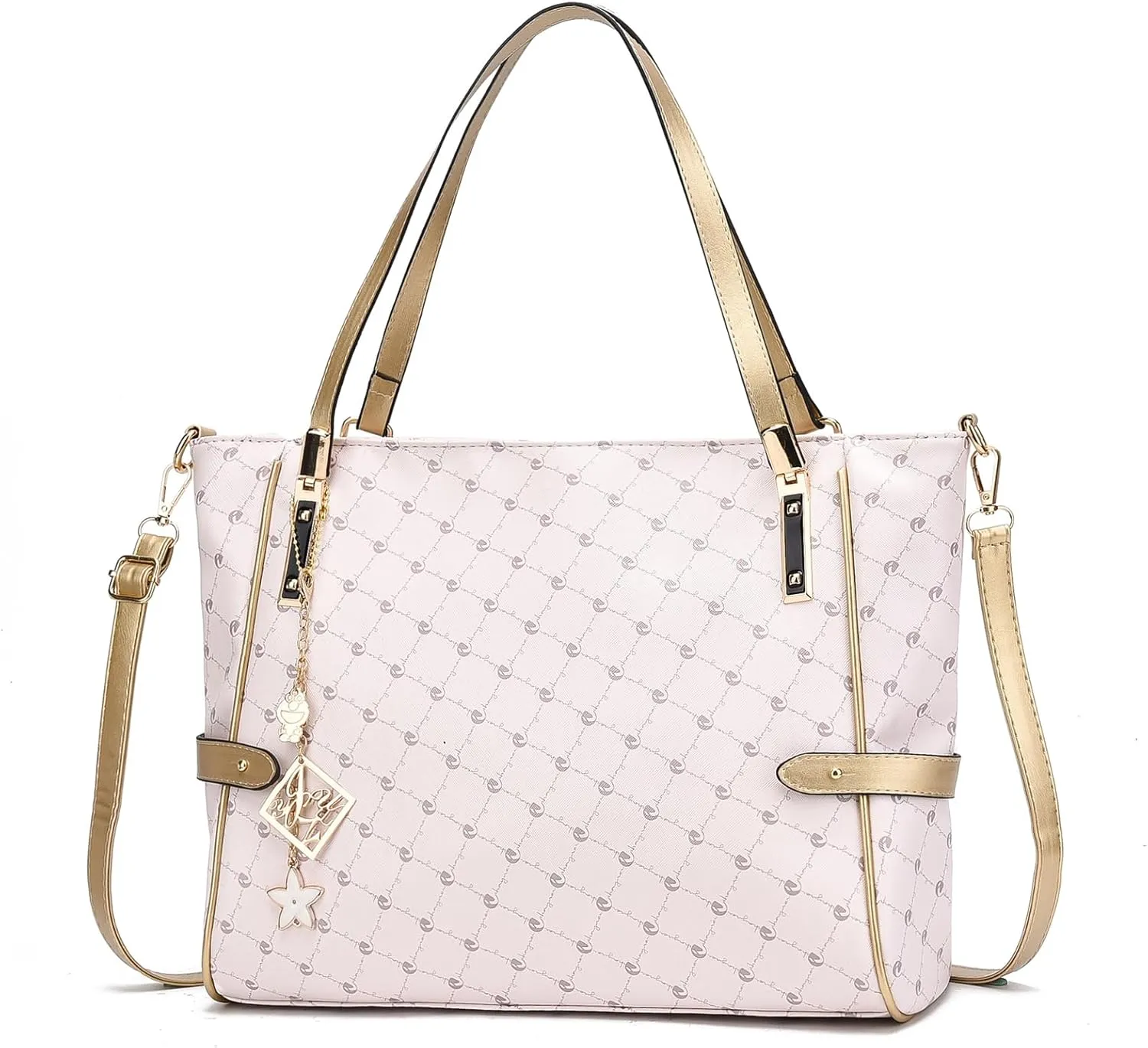 I IHAYNER Vegan Leather Tote Bag Large Handbags for Women Tote Bag Designer Bags with Compartment for Travel Work