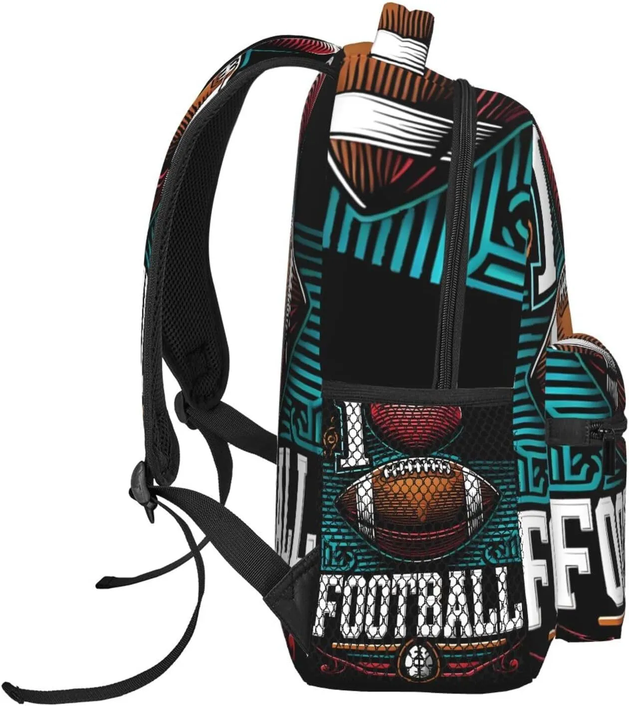 I Love Football Backpack Casual Laptop Backpack Lightweight Double Shoulder Bag Travel Daypack For Women Men