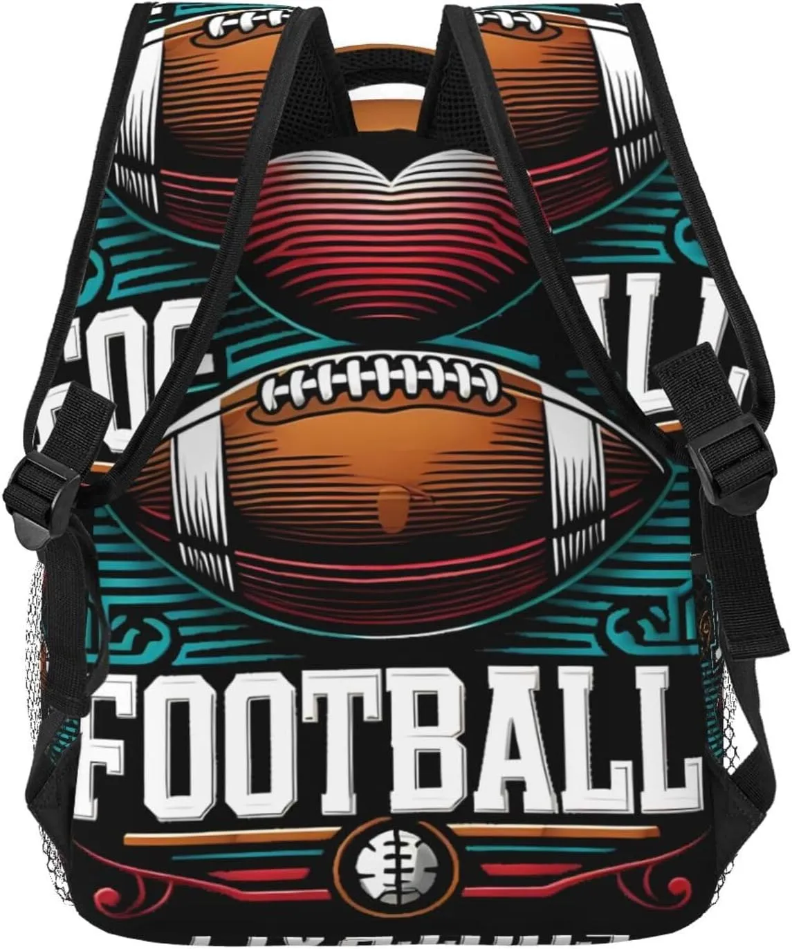 I Love Football Backpack Casual Laptop Backpack Lightweight Double Shoulder Bag Travel Daypack For Women Men