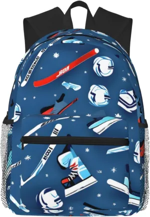 Ice Hockey print print Lightweight and comfortable backpack Casual Laptop Backpack for Travel Hiking