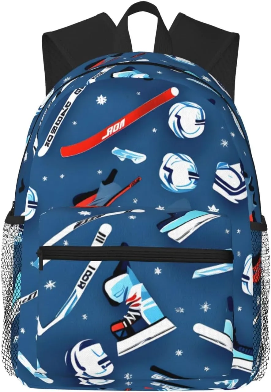 Ice Hockey print print Lightweight and comfortable backpack Casual Laptop Backpack for Travel Hiking