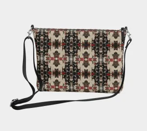 “If We Can See It” Vegan Leather Crossbody #2 (Black, White, Orange)