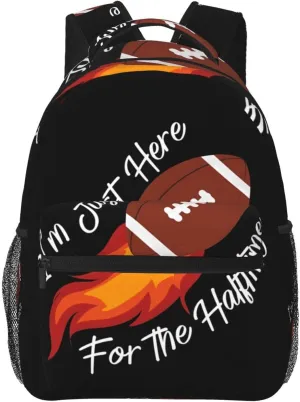 I‘m Just Here For The Halftime Show Backpack Casual Laptop Backpack Lightweight Double Shoulder Bag Travel Daypack For Women Men